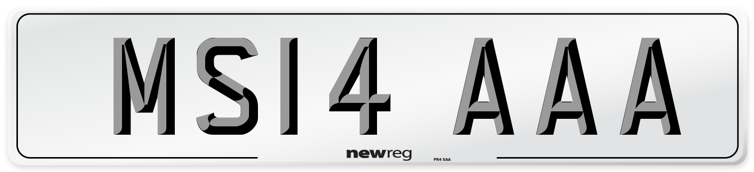 MS14 AAA Number Plate from New Reg
